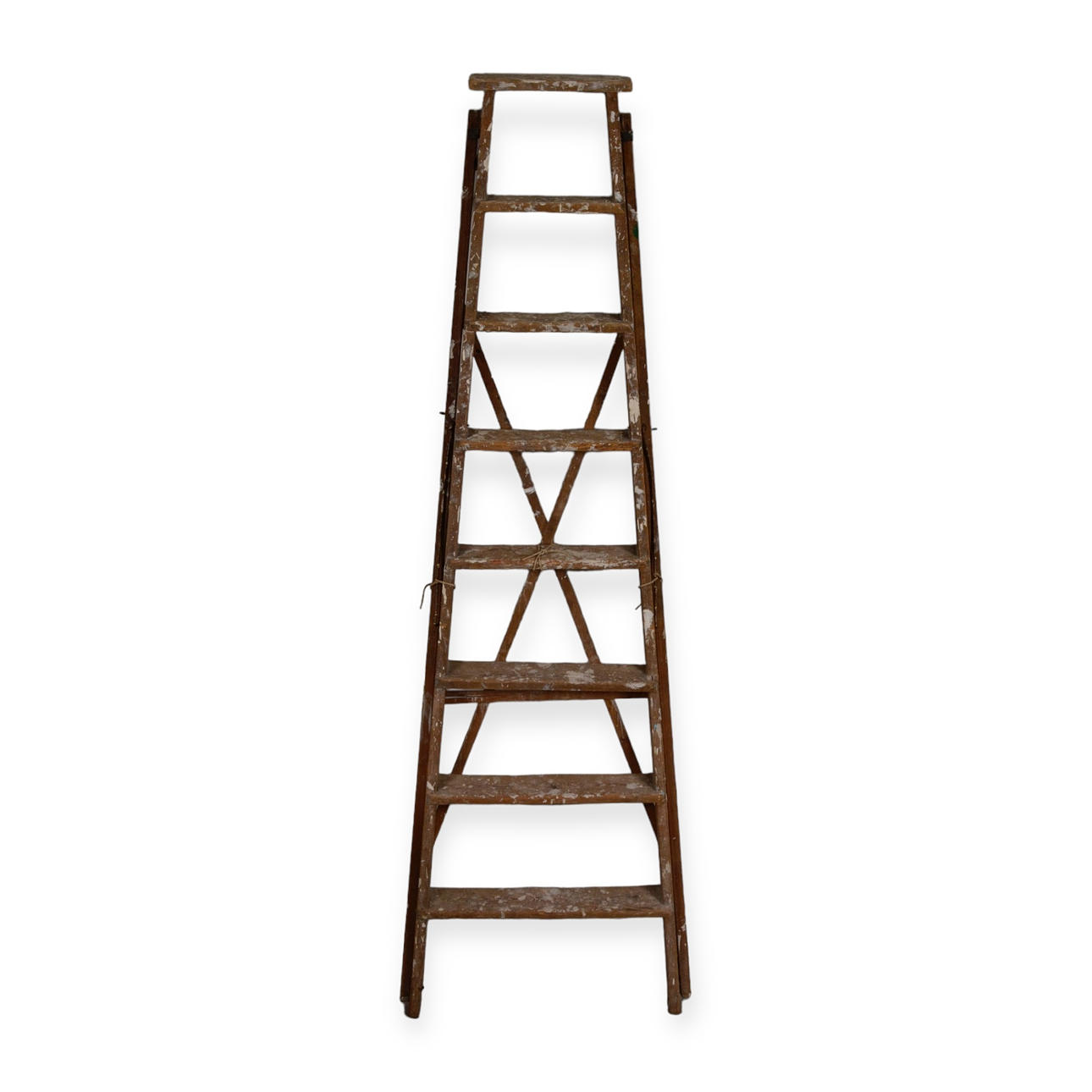 Bilderleiter aus Holz, Mitte des 20. Jahrhunderts.