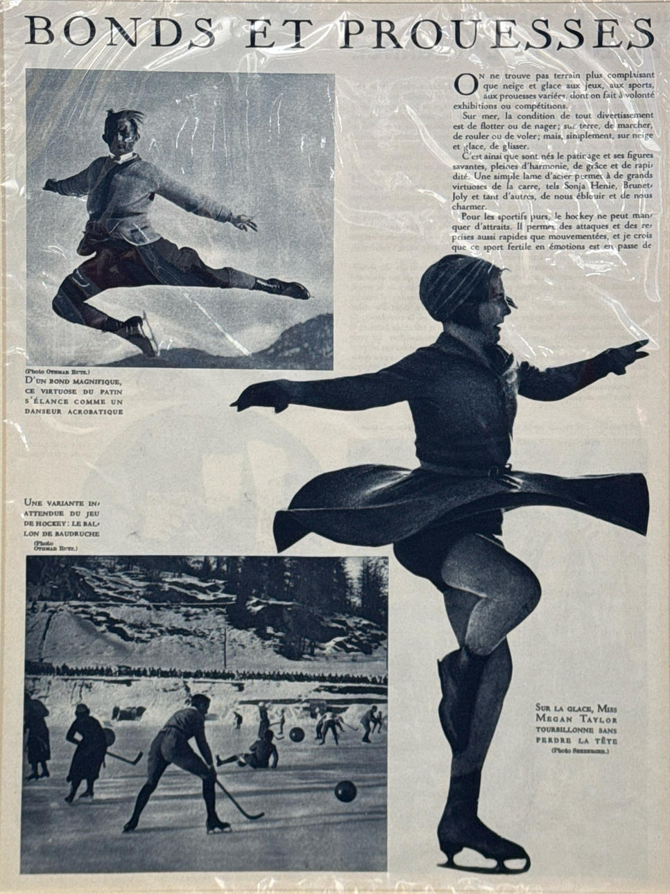 1930'S FRENCH ICE SKATING PRINT.