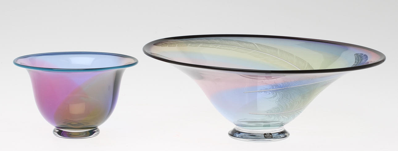 SKÅLAR 2 st, glas, Transjö samt Vas Vitreum.