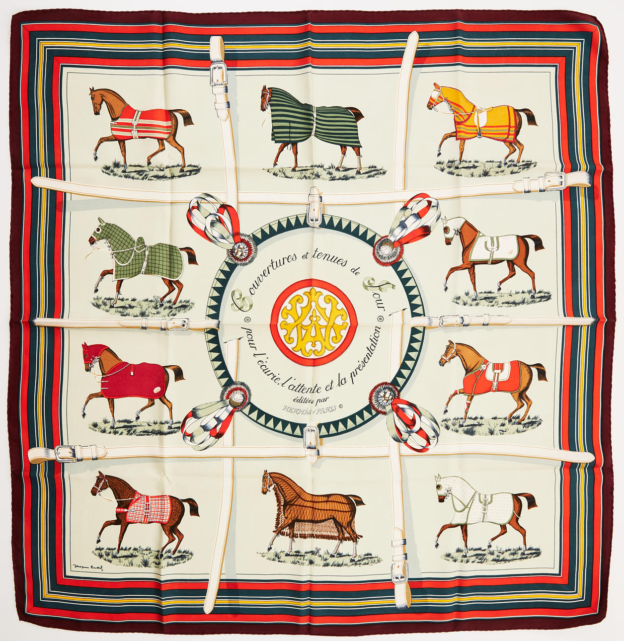HERMÈS, scarf “Couvertures et Tenues de Jour”.
