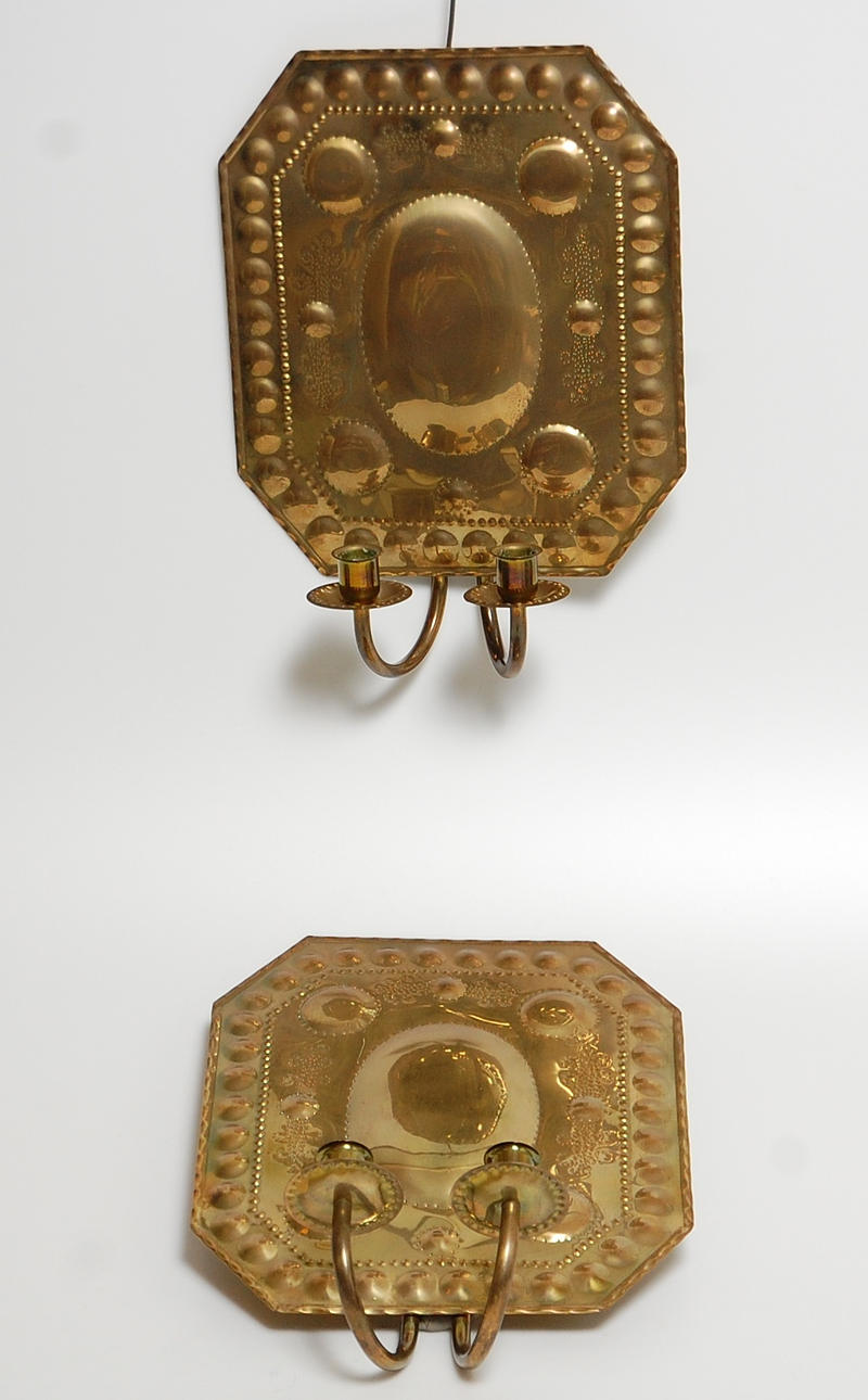 LJUSPLÅTAR, 1 par barockstil, 1900-tal.