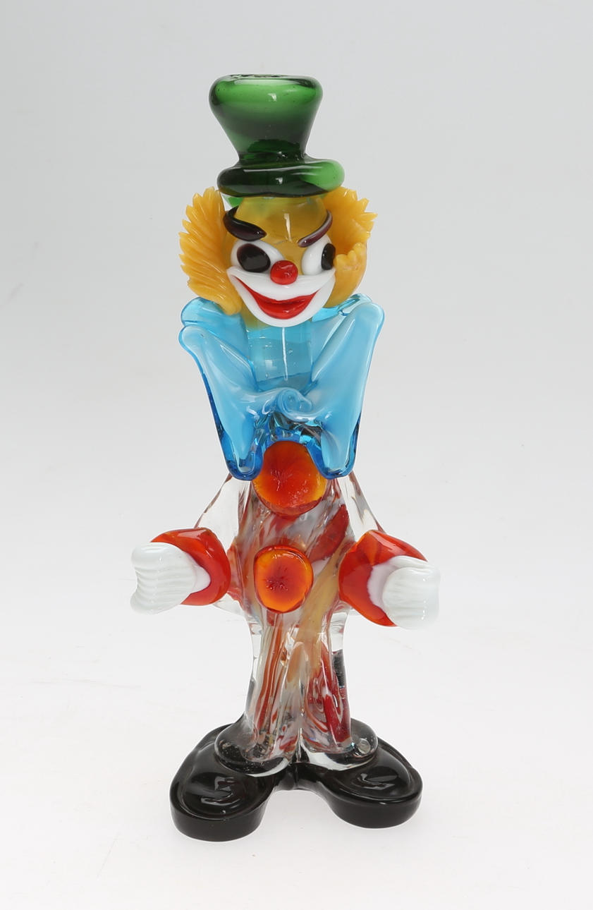 GLASSKULPTUR, Clown, Murano, 1900-tal.