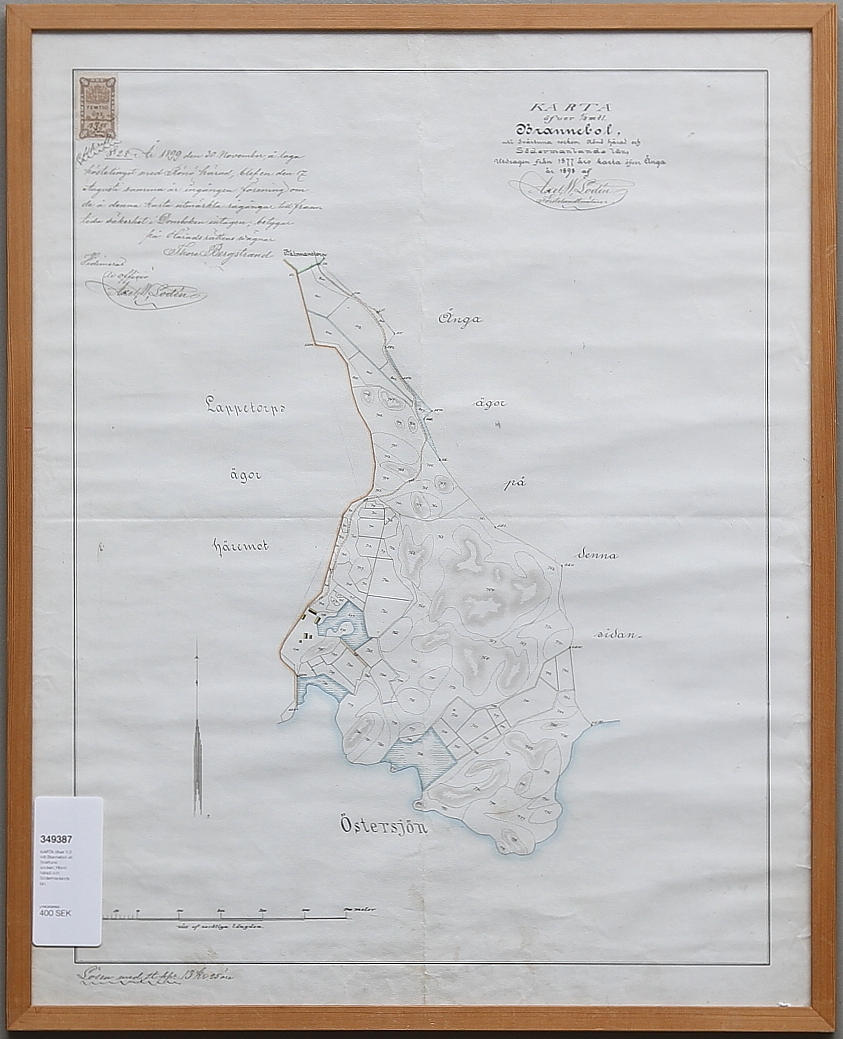 KARTA öfver 1/2 mtl Brannebol uti Svärtuna socken, Hönö härad och Södermanlands län.