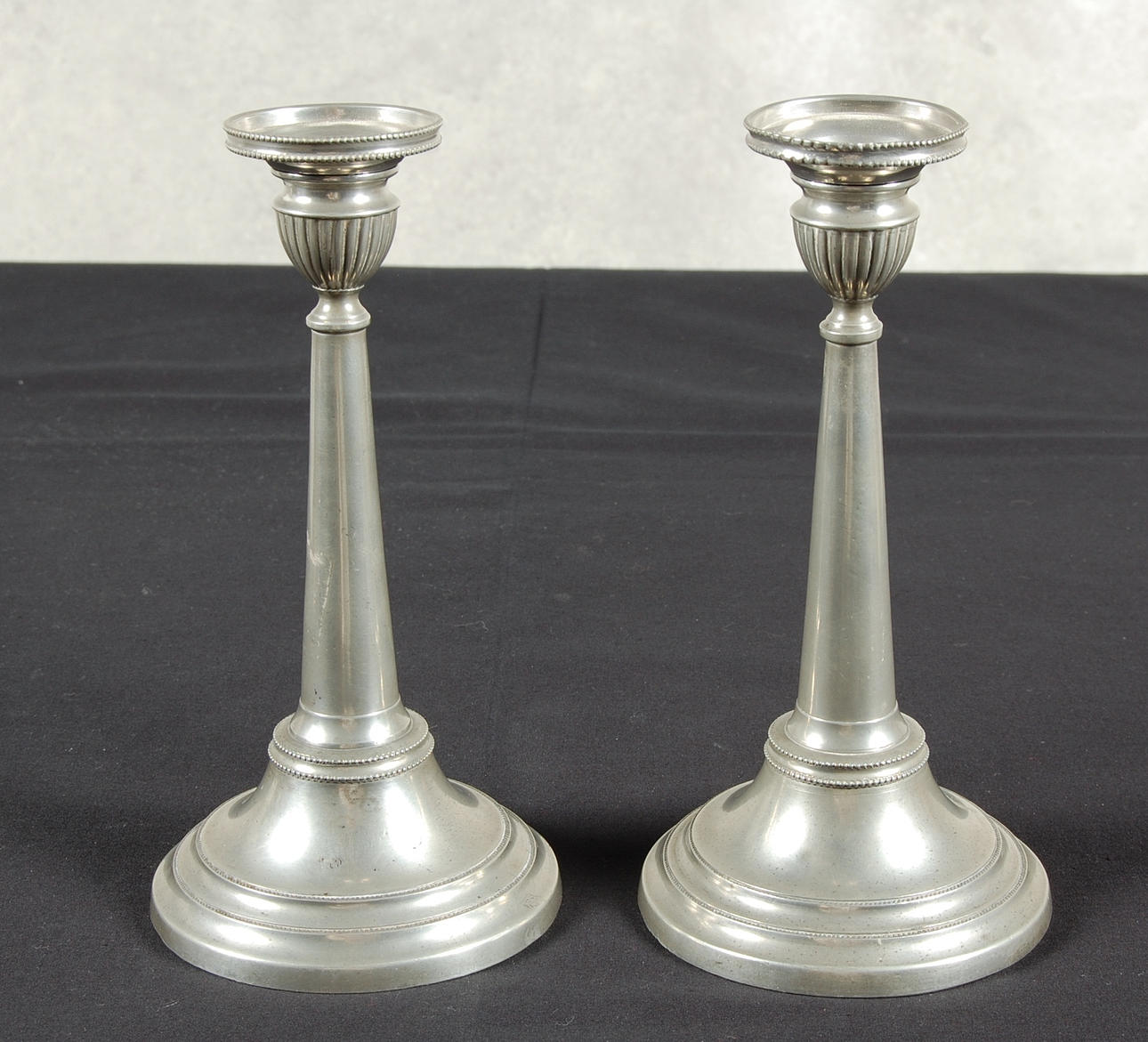 LJUSSTAKAR, 1 par, empire, Henrik Philip Stickler Helsingborg 1813-1851.