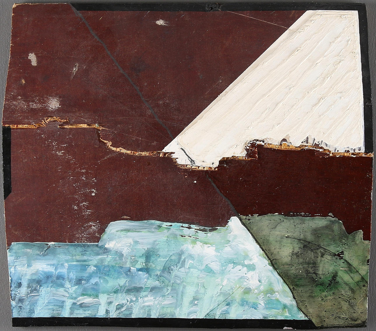 MAX MIKAEL BOOK. Abstrakt komposition, blandteknik på panel. Signerad och daterad a tergo, 1985.