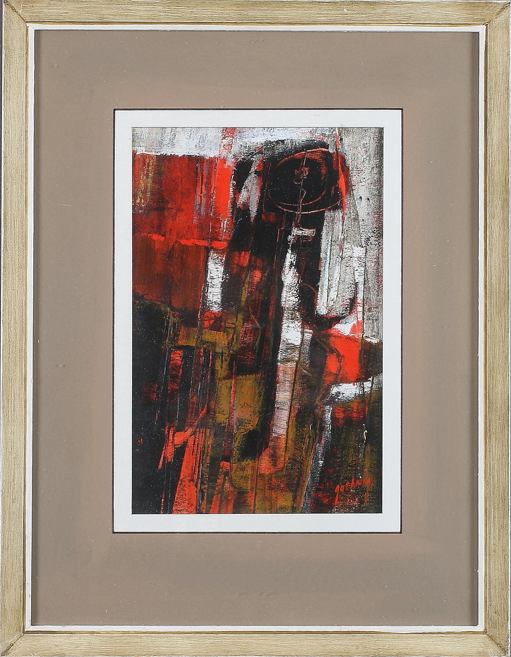 KENNETH GOEHRING. TILLSKRIVEN. 2 st, abstrakt kompositioner, akryl, signerad.