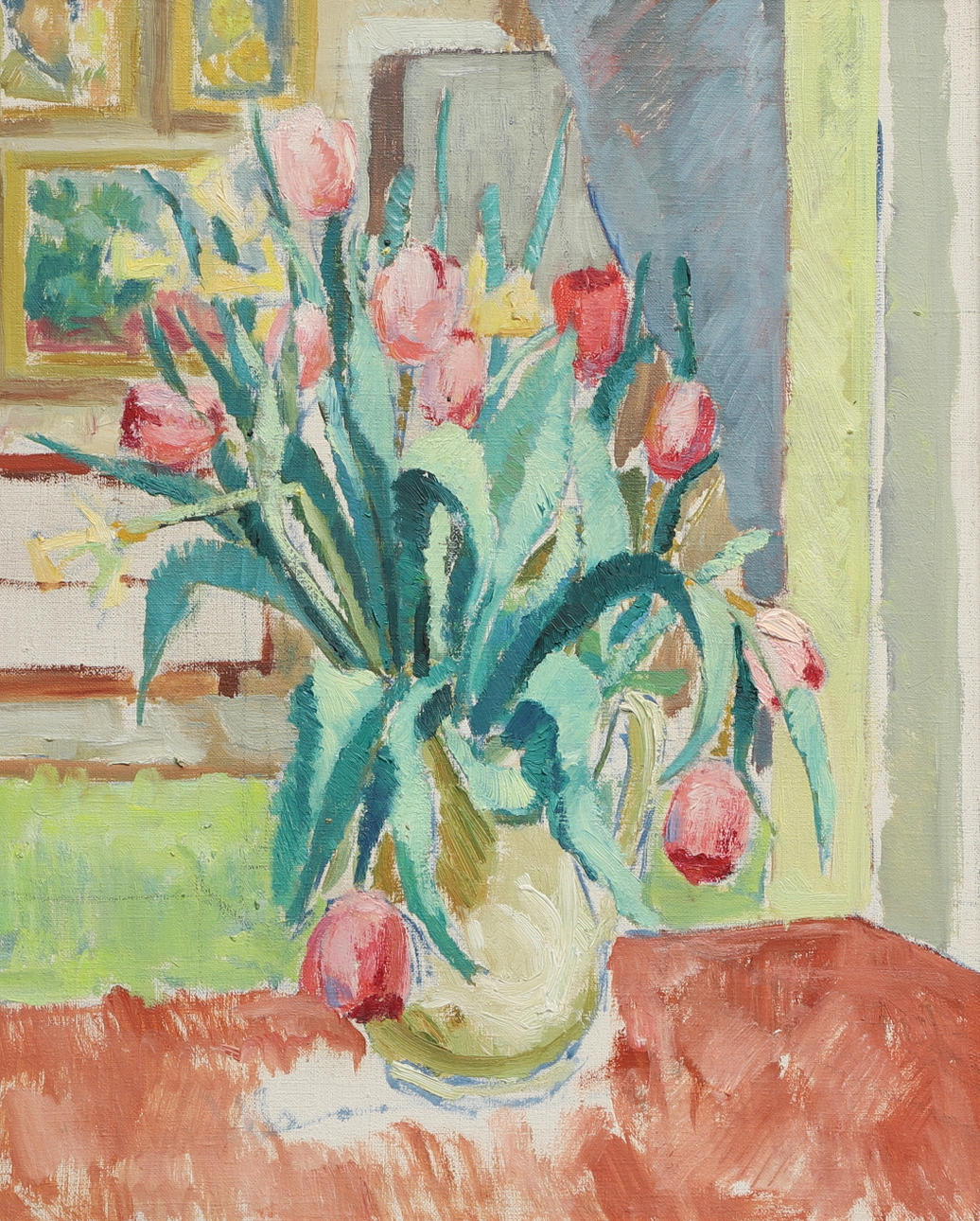 CARL OTTO KJELLGREN. Oil on canvas, “Spring Bouquet”, unsigned, certificate is on the back.