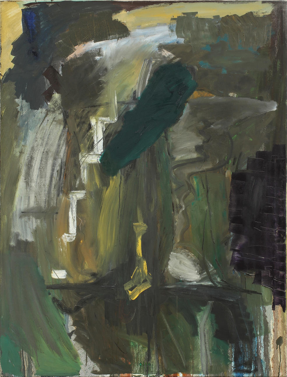 PER KIRKEBY (F.1938). "Shadow and ornament II". Olja på duk. Utförd i Berlin 1982.