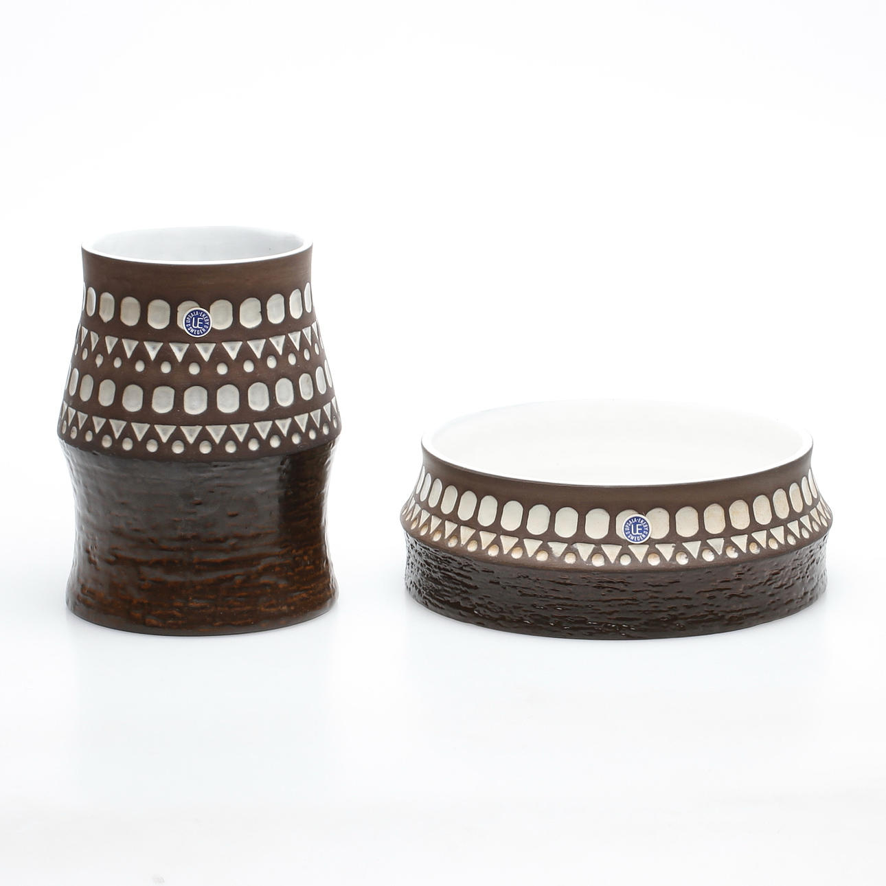 VAS OCH SKÅL, lergods, "India", Mari Simmulson, Upsala Ekeby 1967-1969.