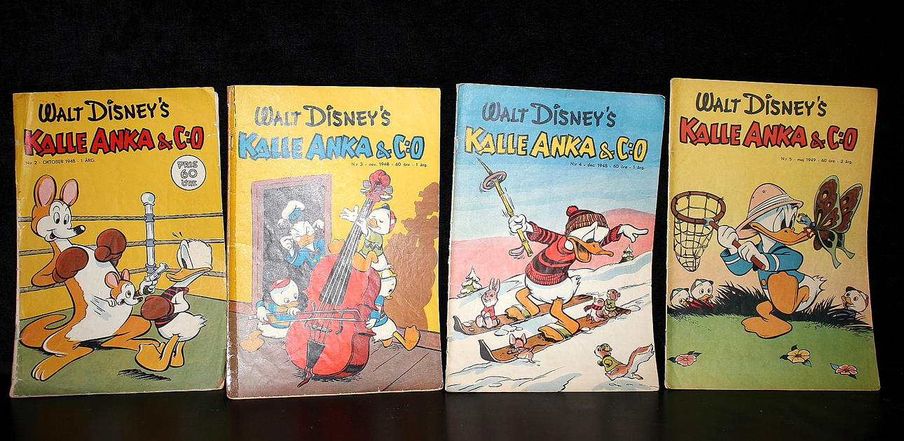SERIETIDNINGAR, Kalle Anka, 4 st 1948-49.