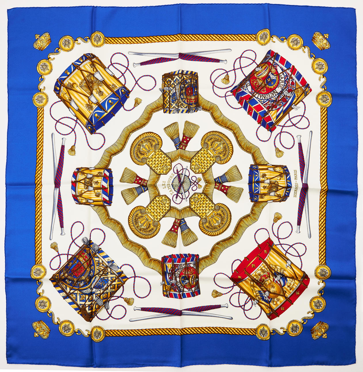 HERMÈS, scarf "Les Tambours".
