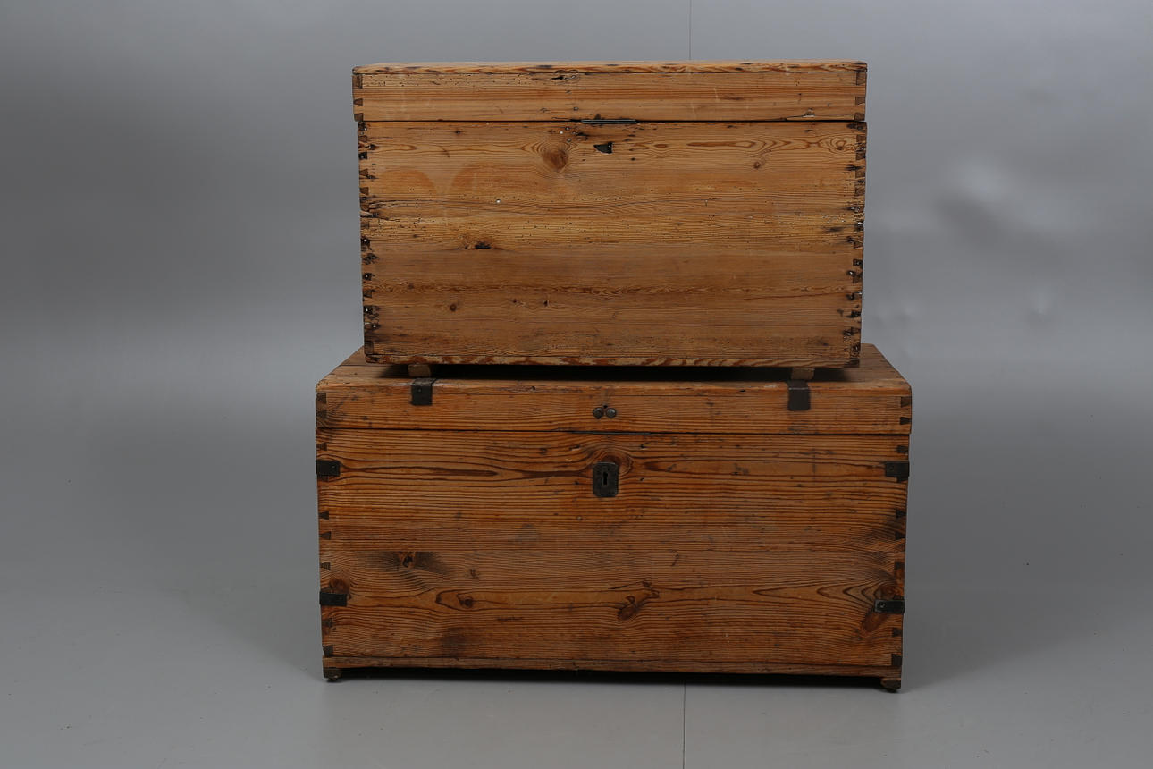 KISTOR, fur, avlutade, 2 stycken, 1800-tal.