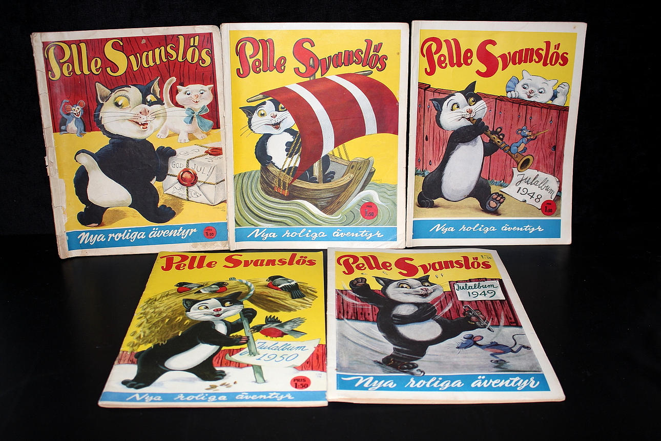 TIDNINGAR, 5 st, Pelle Svanslös, Julalbum 1946-1950.