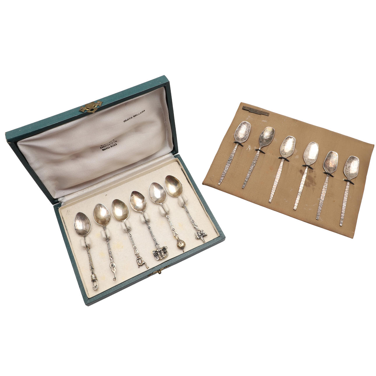 A SET OF SIX PERUVIAN SILVER TEASPOONS.