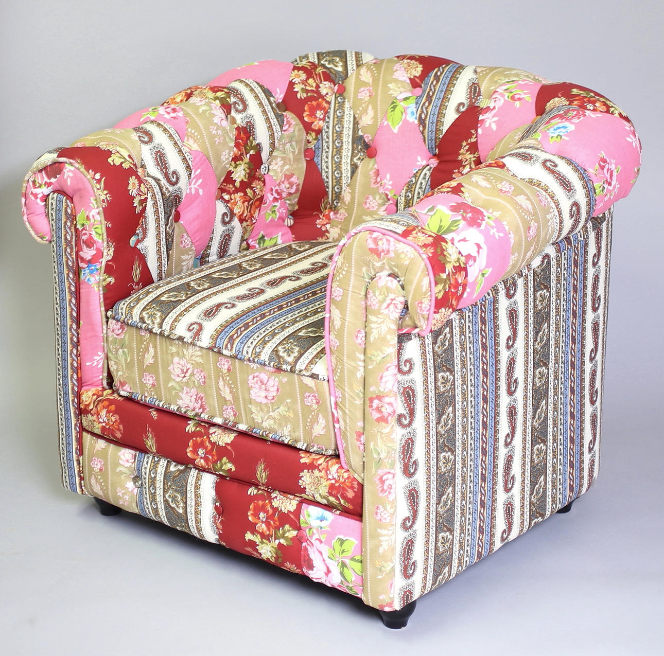 FÅTÖLJ, lapptäcke stil.