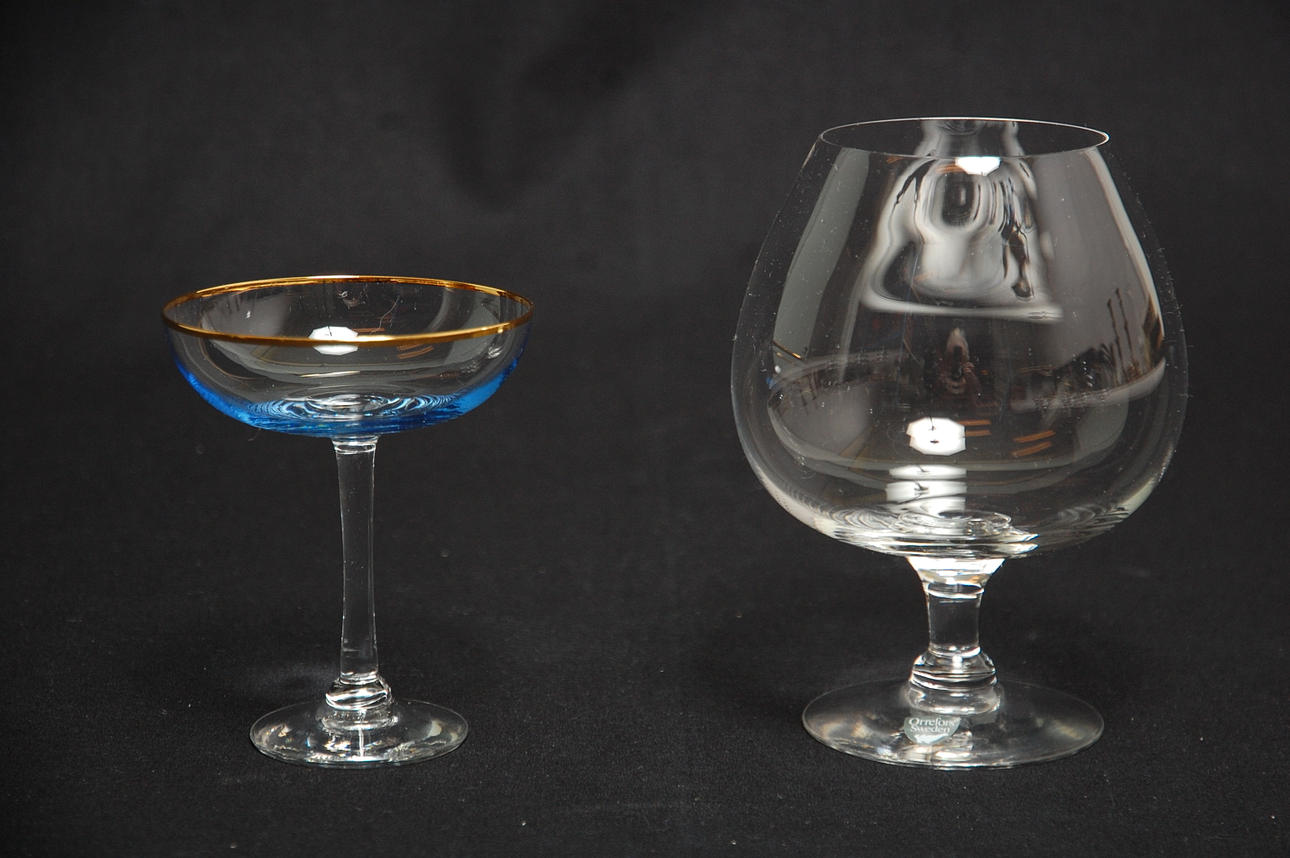 COGNACSKUPOR, 6 st Orrefors, LIKÖRGLAS 6 st , 1930-tal.