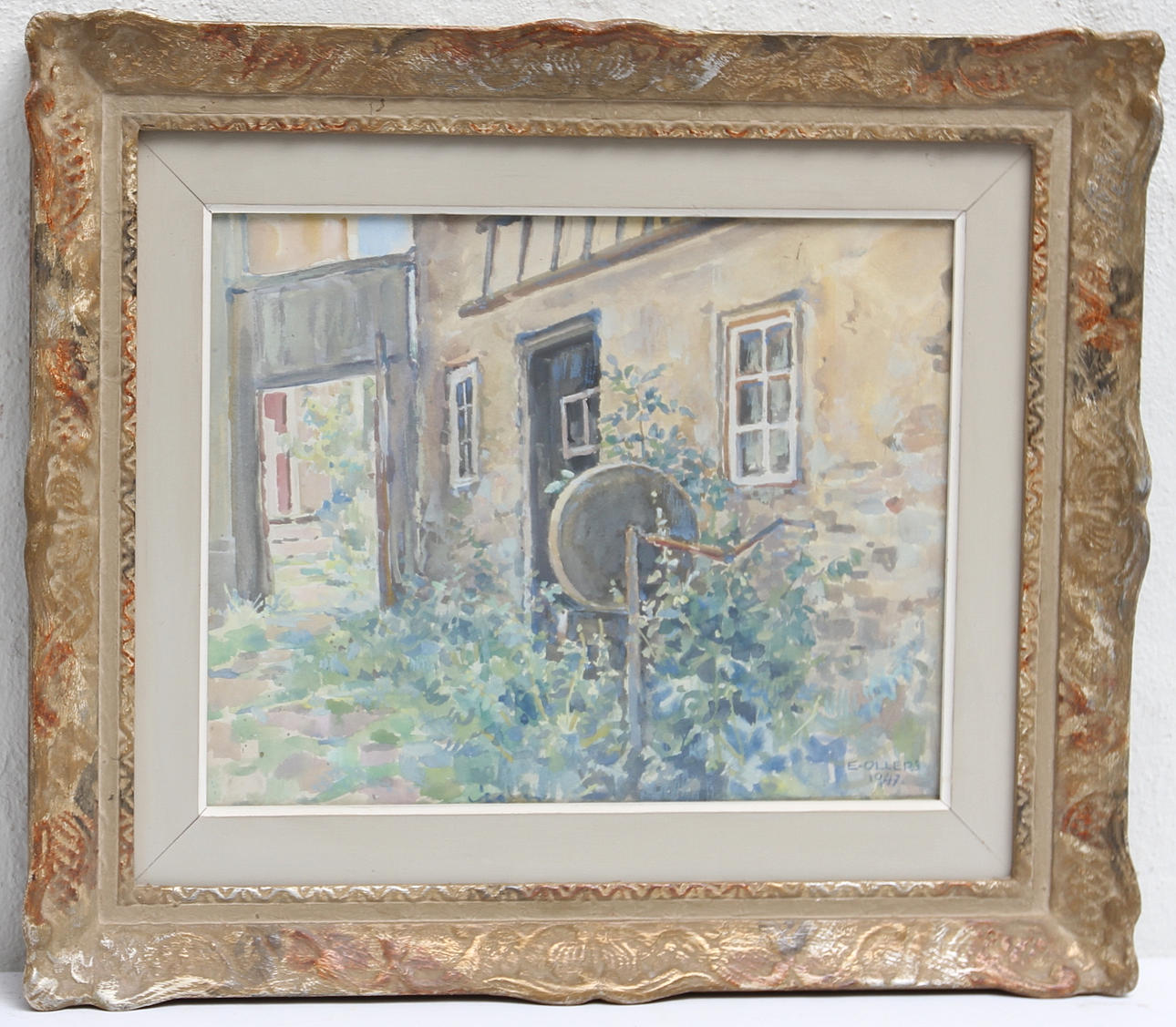 EDVIN OLLERS. Akvarell. Signerad och daterd 1947.