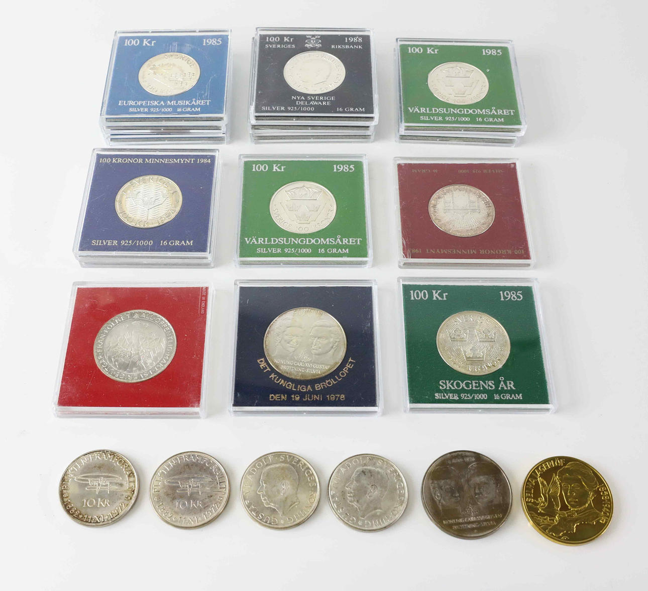 COIN, 100kr, 50kr, 5 Euro, 10 kr, 20th century. Coins, Medals & Stamps -  Coins & Banknotes - Auctionet