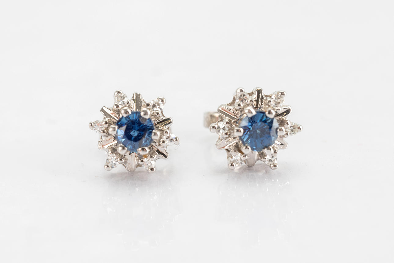 Sapphires and diamond earrings.