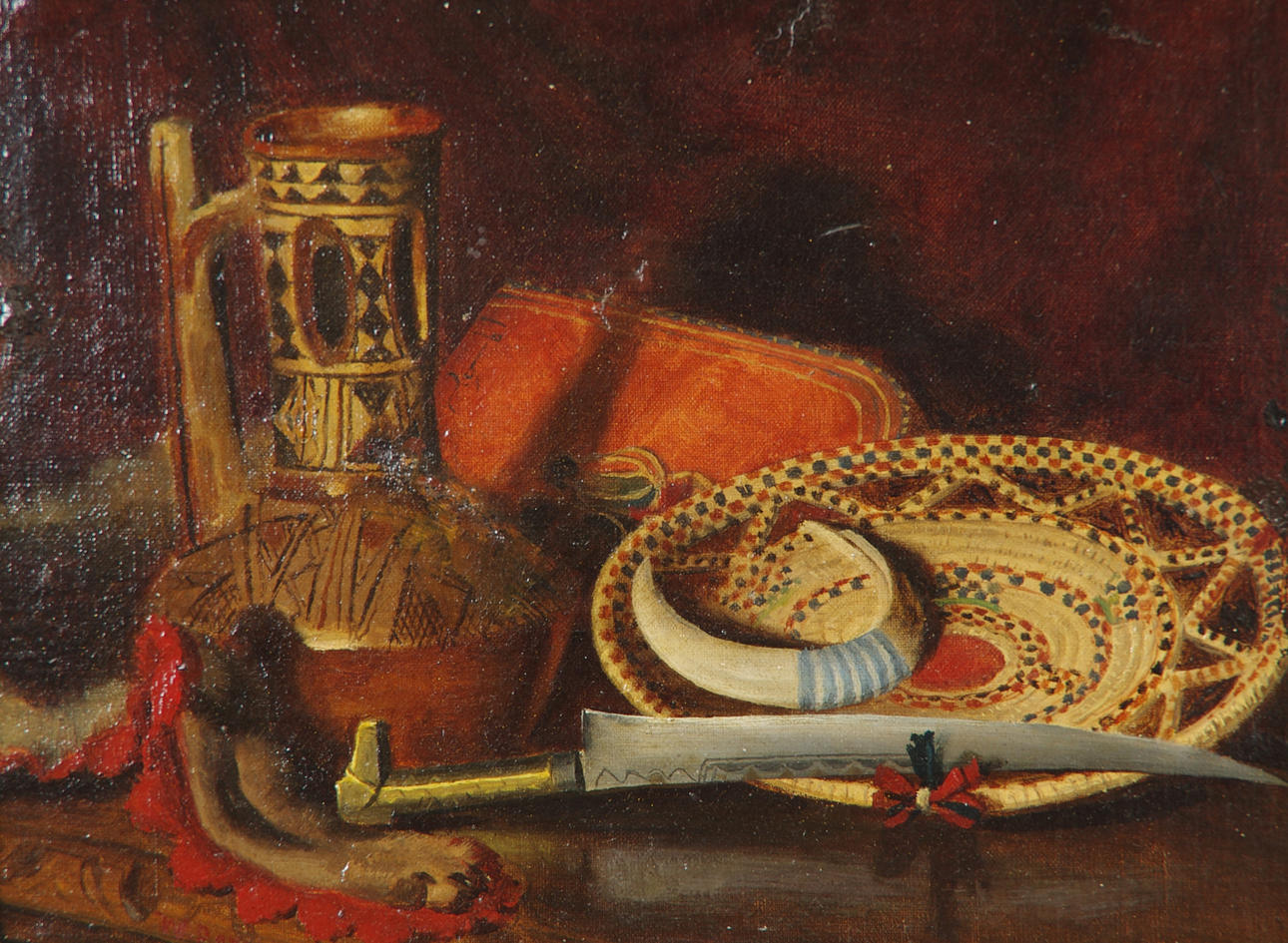 OIDENTIFIERAD KONSTNÄR. Stilleben, olja på pannå, otydligt signerad.