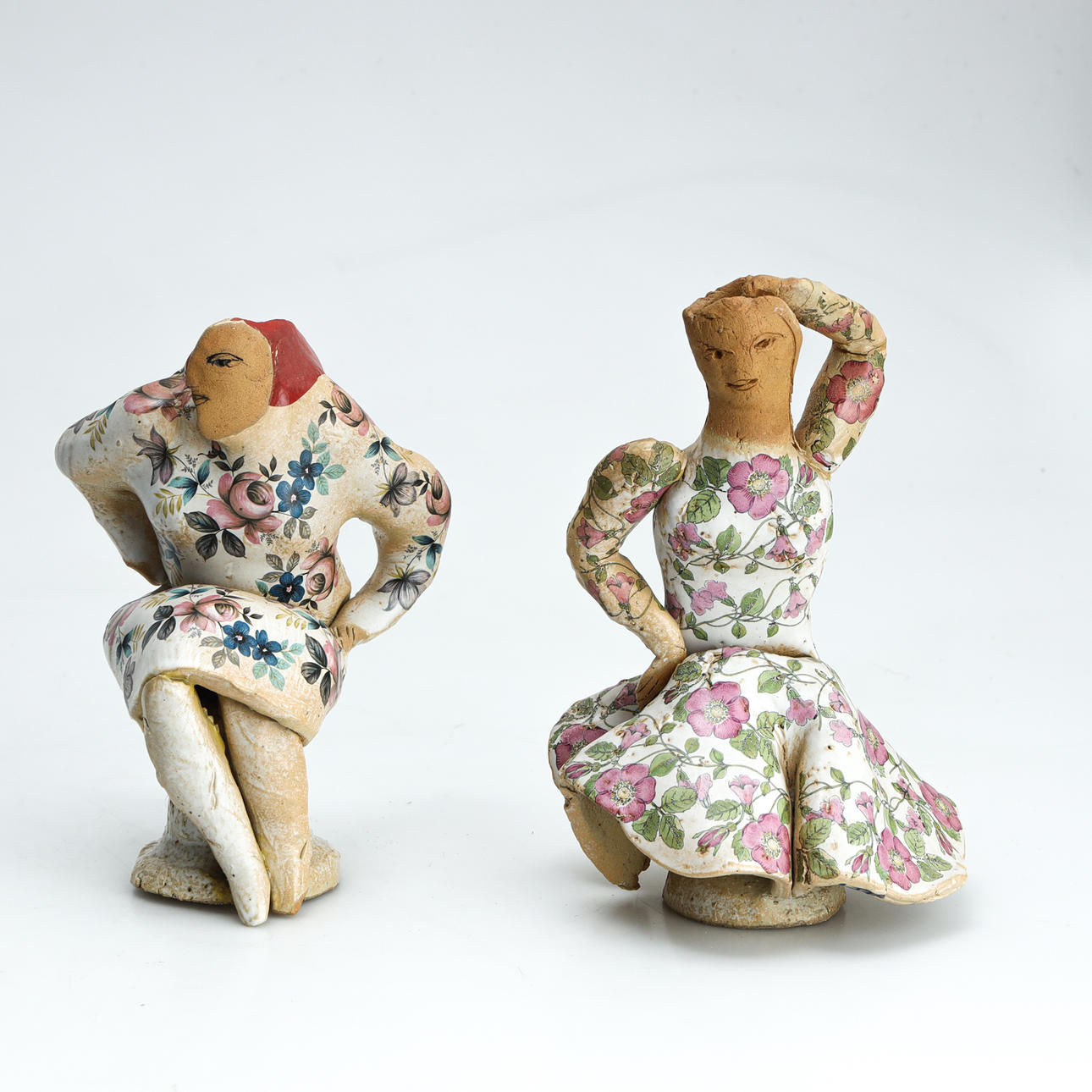 LISA LARSON. 2 Stck. skulpturen. Mohnblumen.