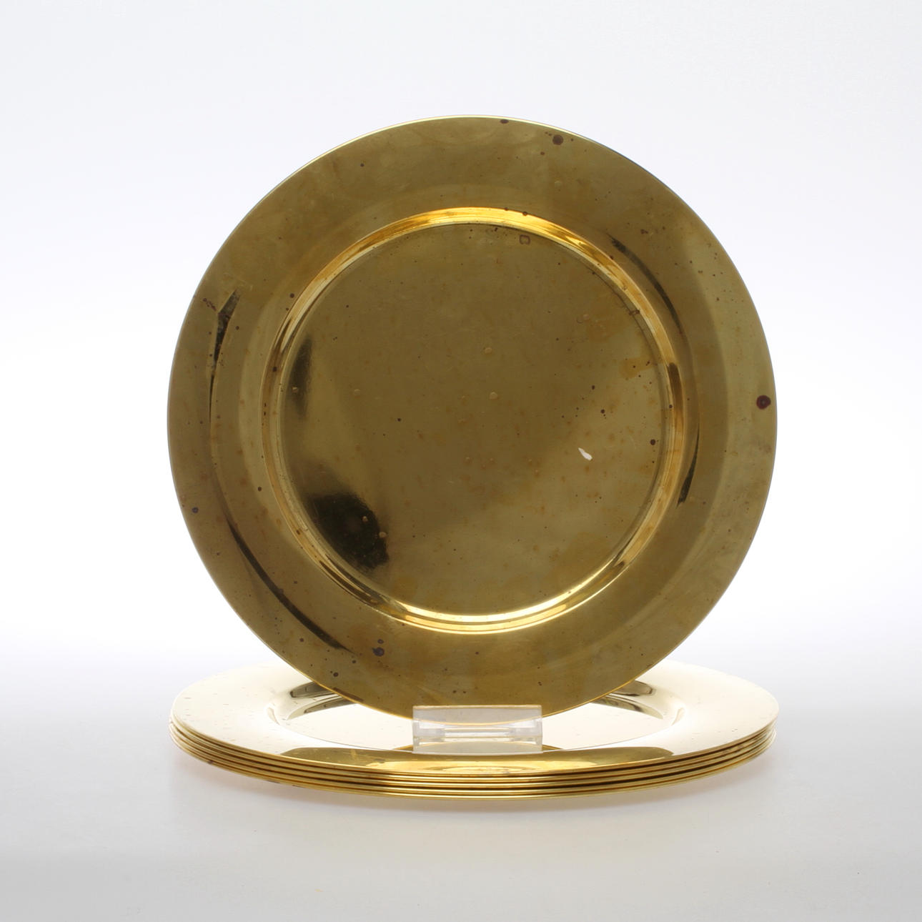 PLATES, 6 pcs., brass, Stelton Denmark.