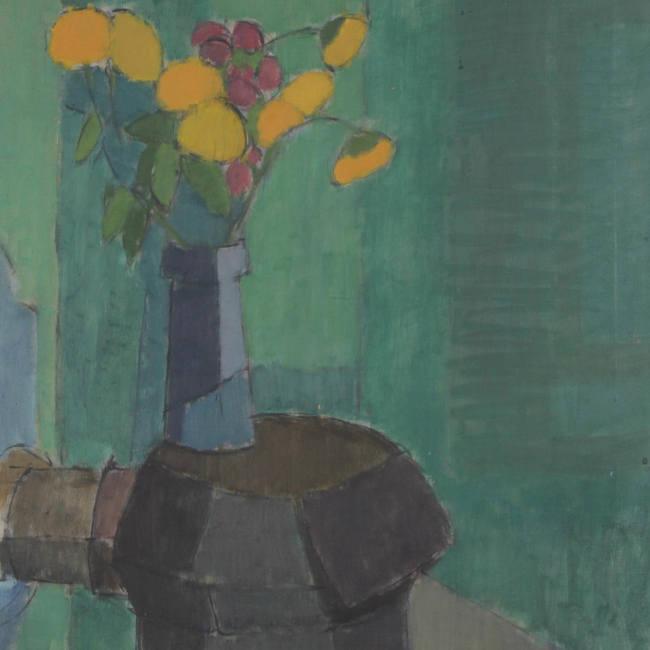 SUNE ALEHAMMAR. Olja på duk, Blomsterstilleben, signerad.