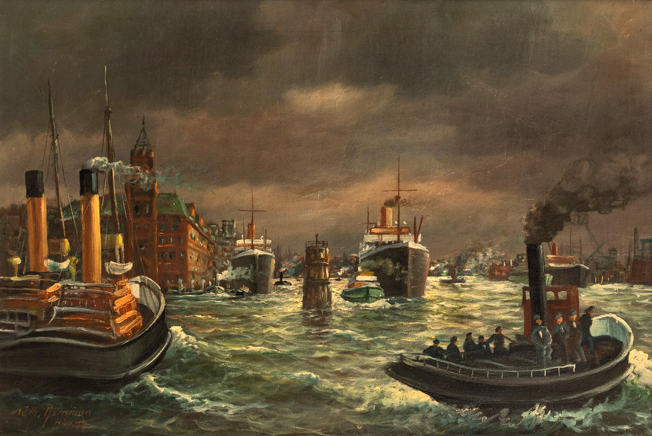 WILHELM HÖRMANN (GEB. 1916). Hamburger Hafen.