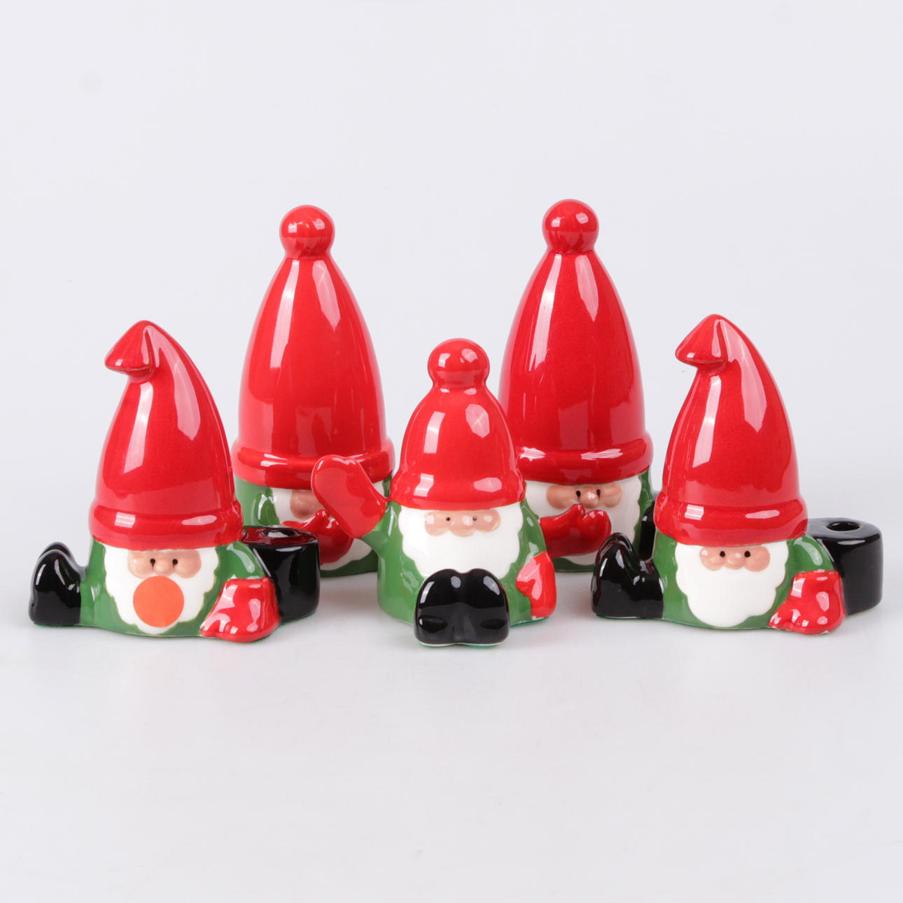 LJUSSTAKE, samt figuriner, 5 delar, keramik, "Julebo", design Lisa Larson.