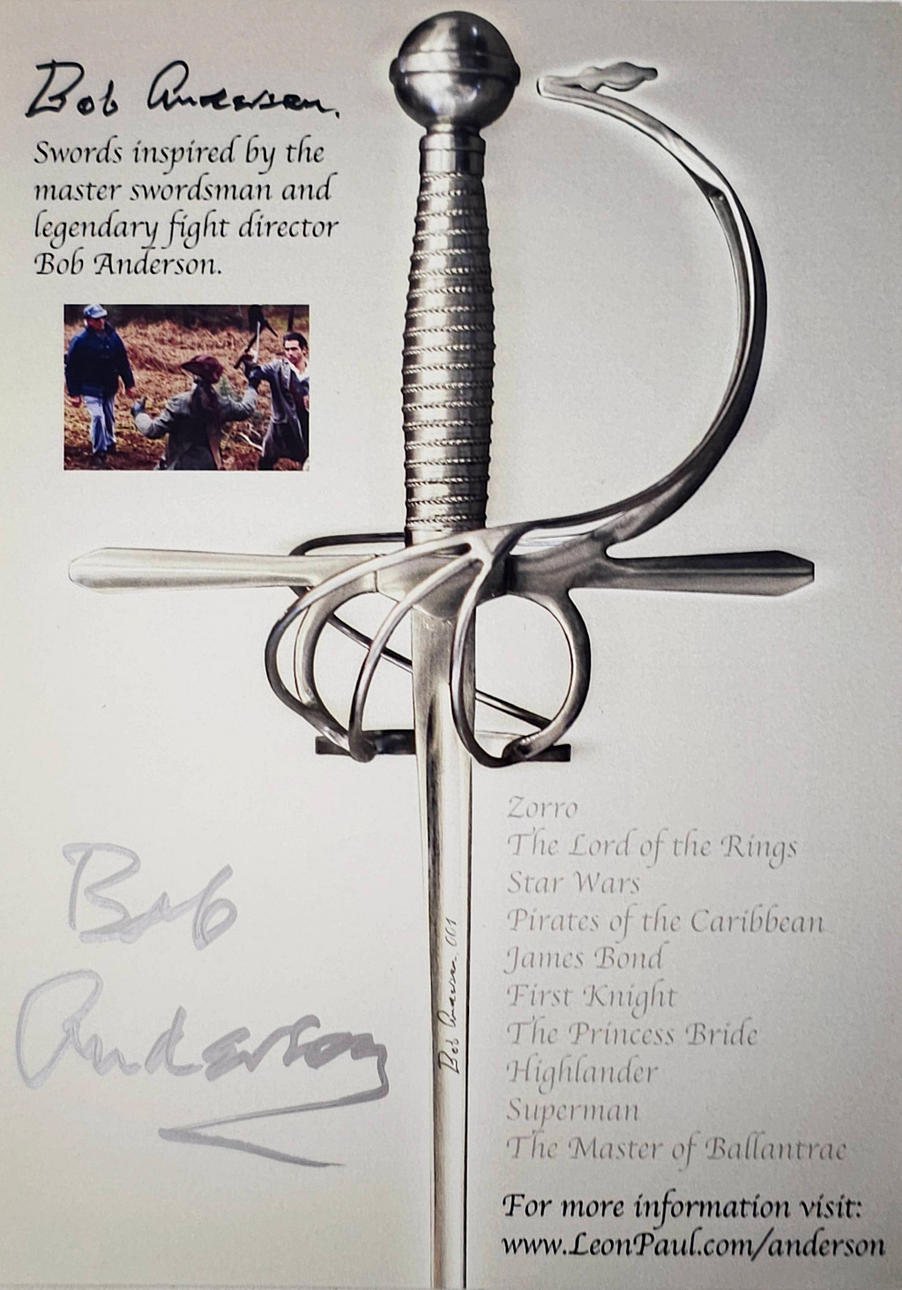 BOB ANDERSON. AUTOGRAPH ON ADVERTISING.