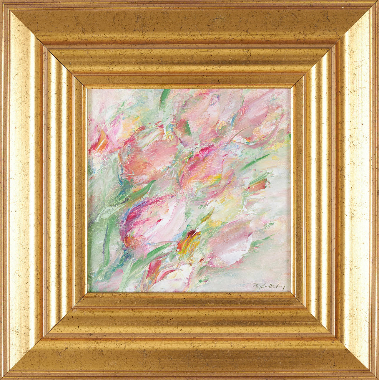ROLF LUNDBERG. Tulips, oil on panel, signed.