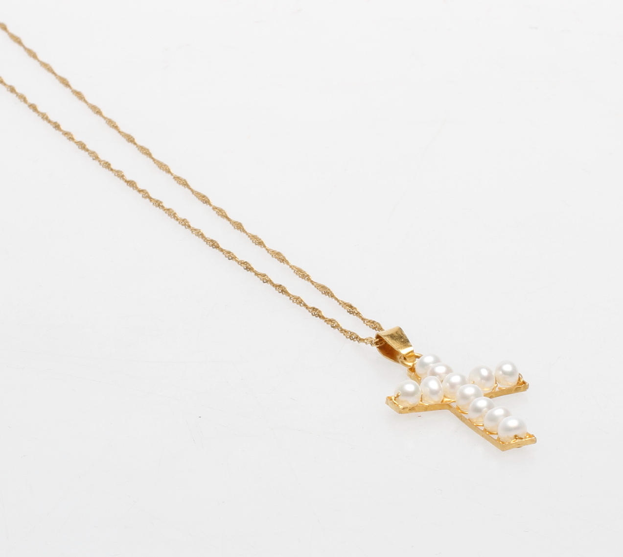 HALSKEDJA SAMT HÄNGE, 21k guld, vikt ca 4,7 gr.