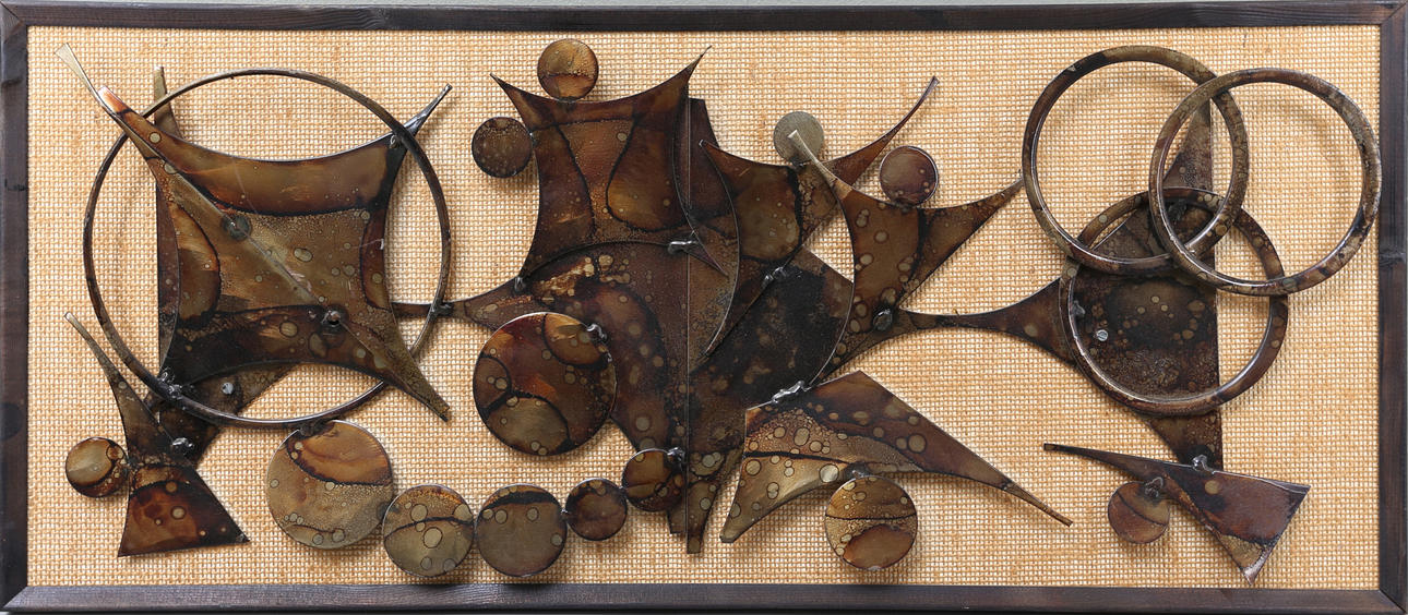 ALLAN FRANK. Väggskulptur i järn, signerad och daterad à tergo "Allan Frank 80".