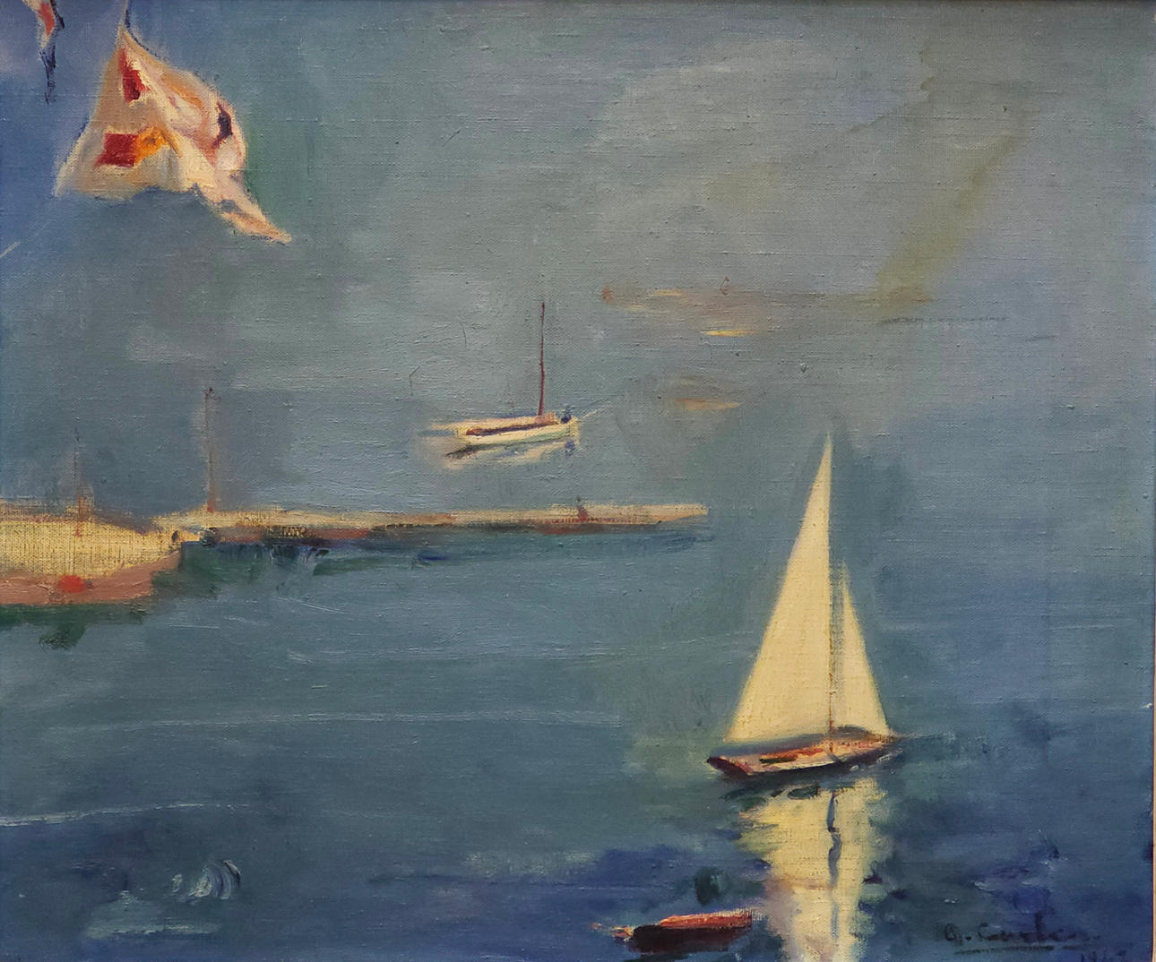 DOMINGO CARLES. ÓLEO LIENZO. MARINA, 1947.