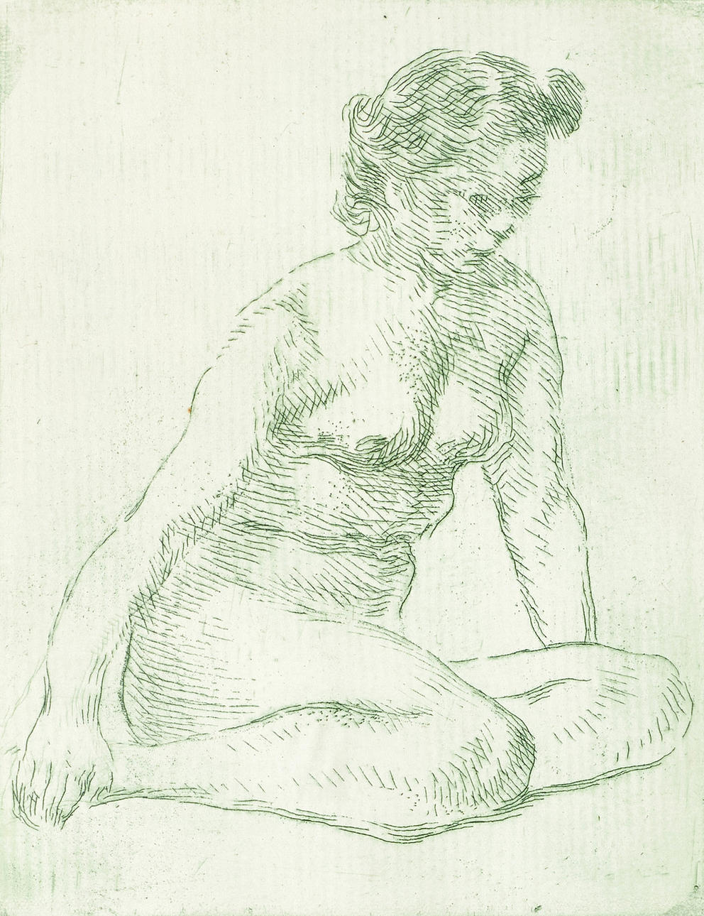 LOTTE LASERSTEIN. Sitting girl, signed Lotte Laserstein, etching. Art ...