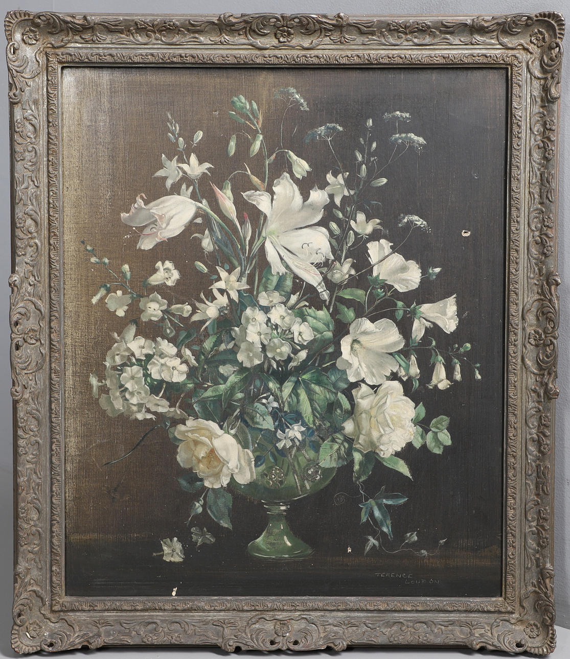TERENCE LOUDON (1900-1949). A BOWL OF MIXED WHITE FLOWERS.