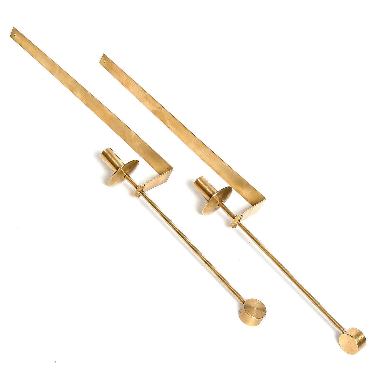 VÄGGLJUSSTAKAR, ett par, mässing, pendel-modell, 1900-talets andra hälft.