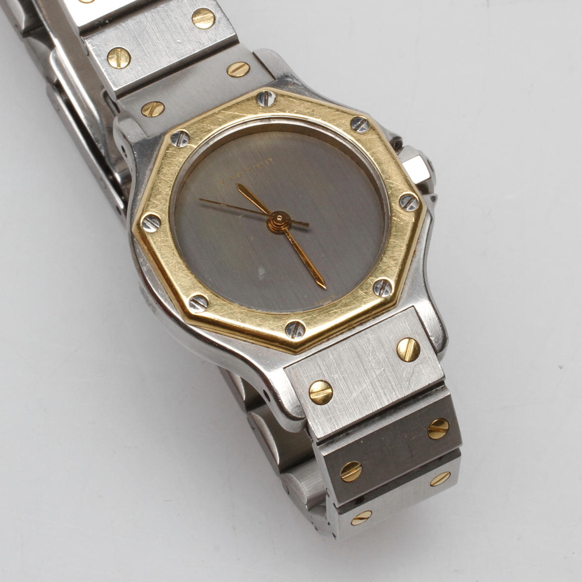 DAMARMBANDSUR, Cartier, Santos, 18k guld samt stål.