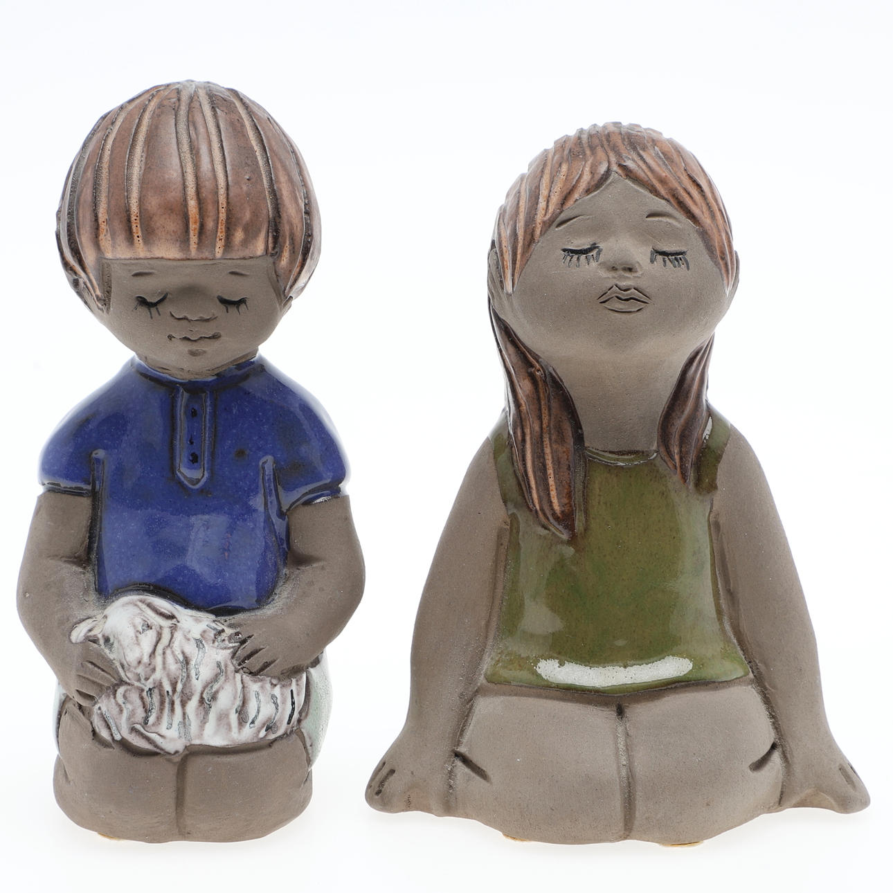 FIGURINES, a pair, ceramics, Elbogen, signed.