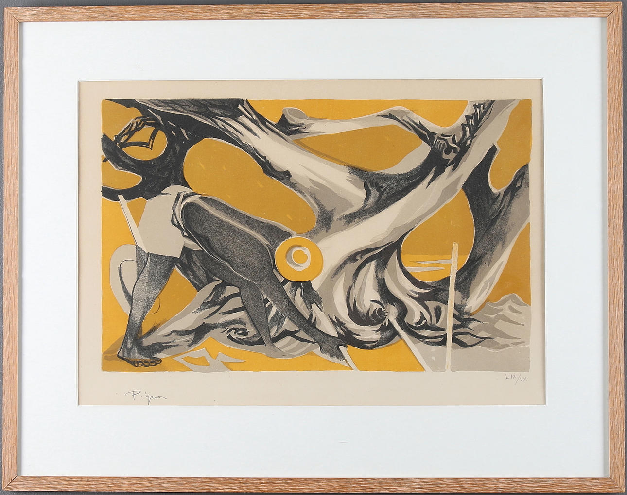 ERNEST PIGNON-ERNEST. Arbetande man, färglitografi. Signerad och numrerad LIX/LX (59/60).