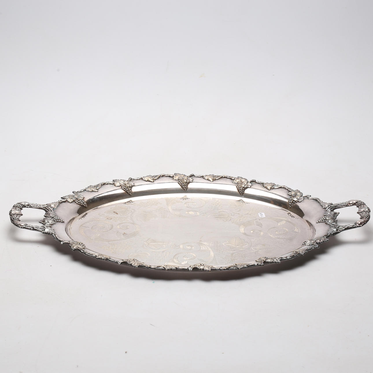 A tray, nickel silver, CG Råström, dated 1929.