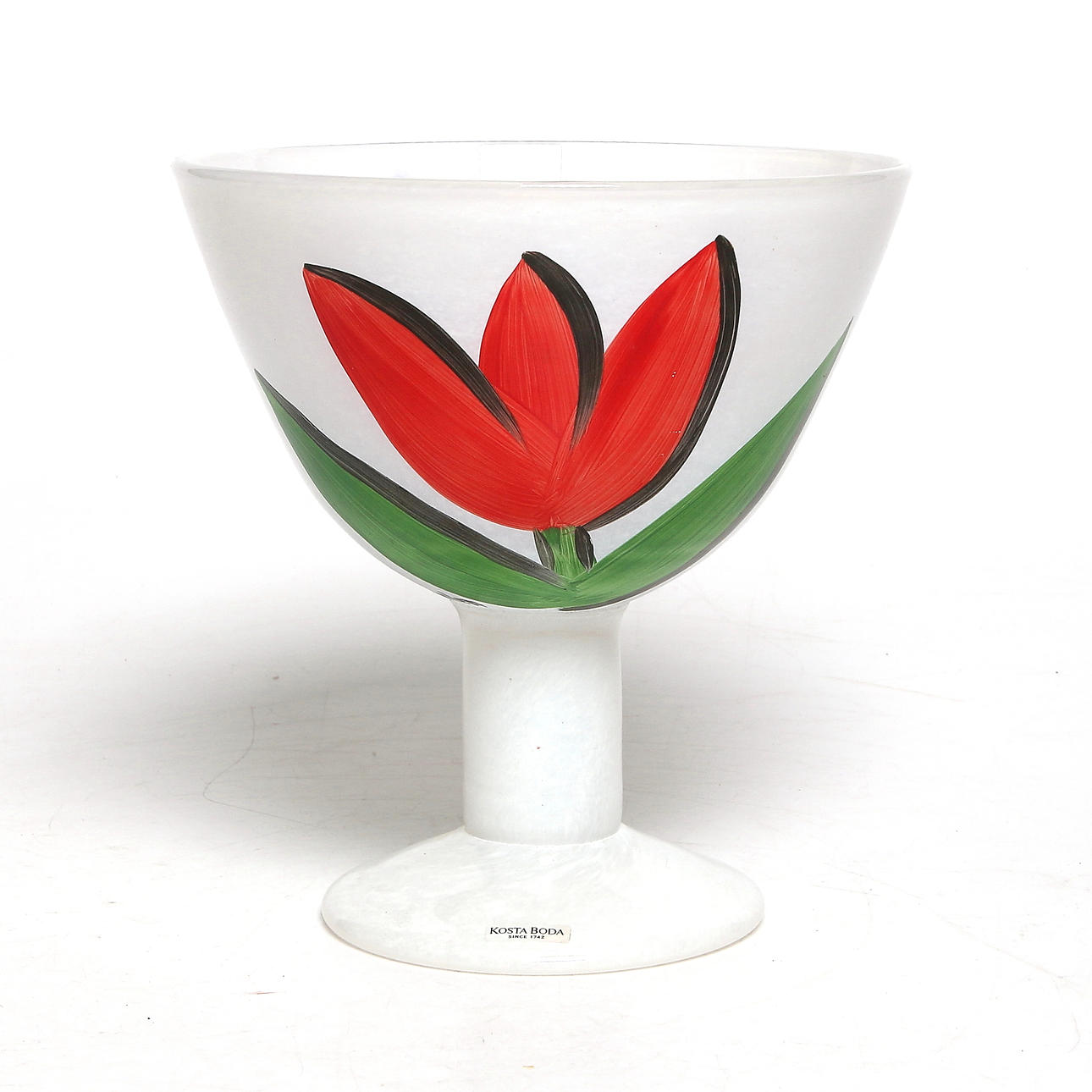 SKÅL på FOT, glas, "Tulip", Ulrica Hydman-Vallien, Boda glasbruk. 1900-tal.