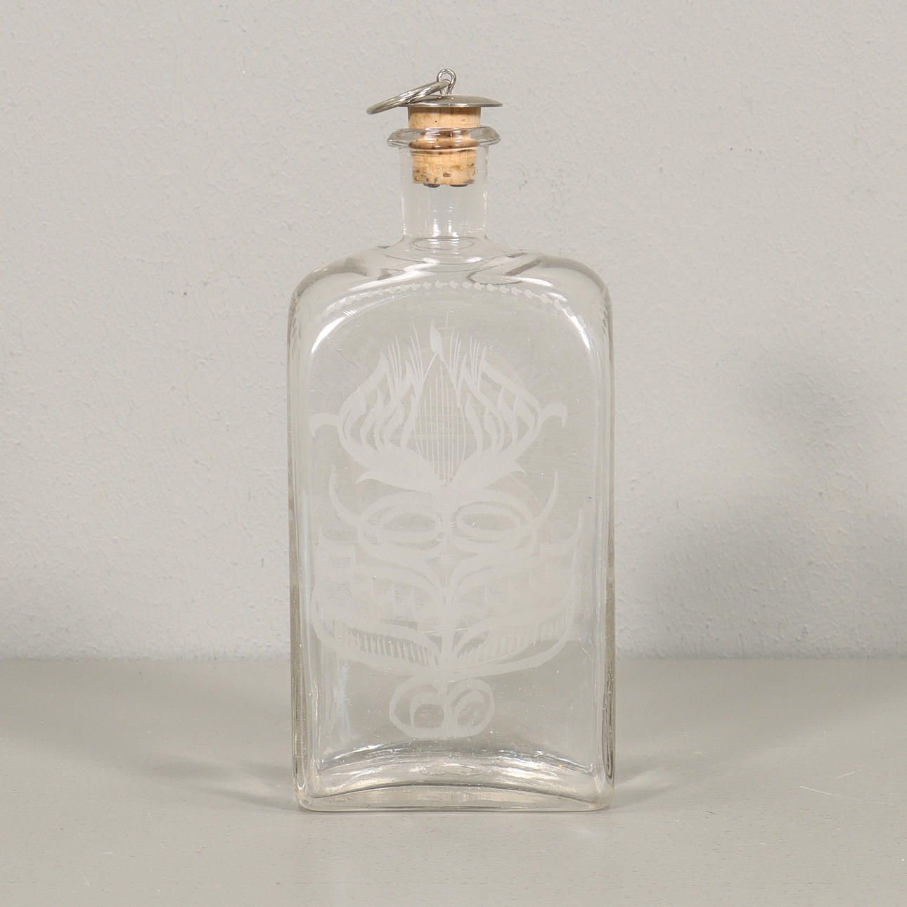 VERBRANNTE WEINFLASCHE antik.