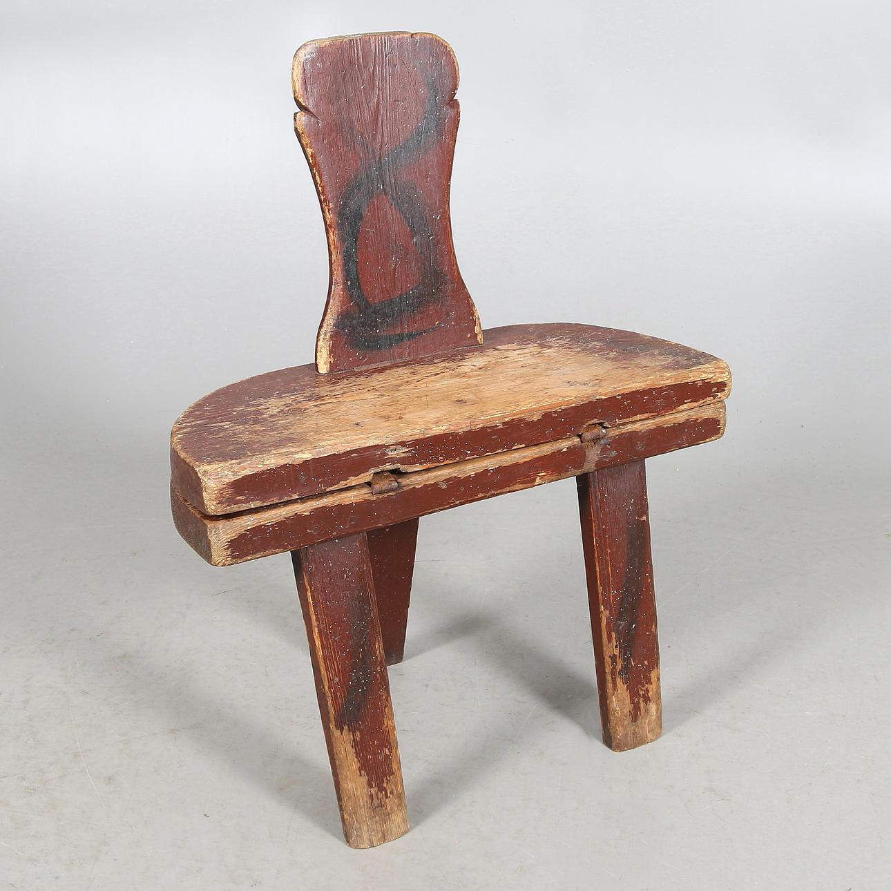 FÄLLBÄNK / BORD, bemålad fur, Allmoge, 1800-tal.