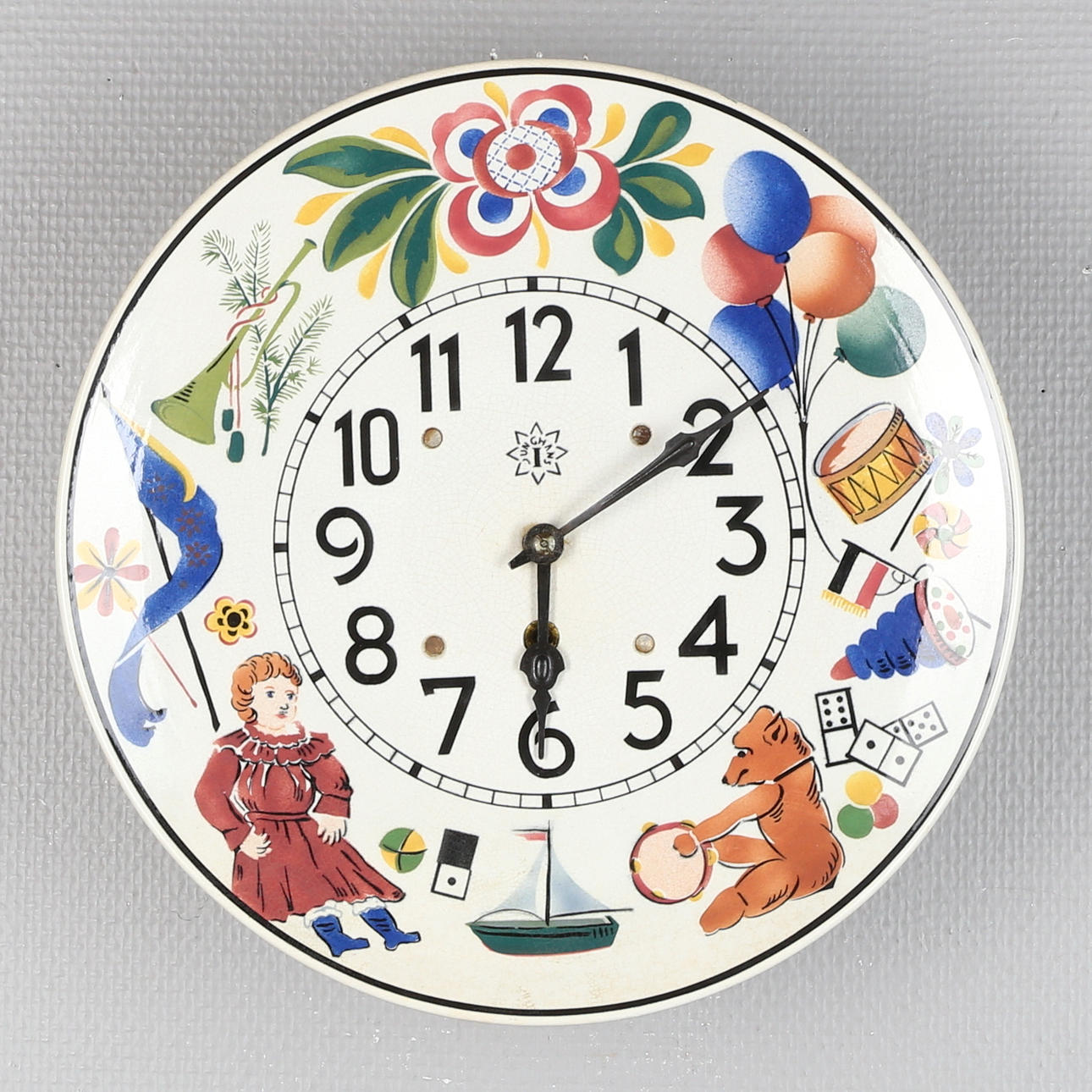 VÄGGUR, Junghans, keramik/plåt, 1900-tal.