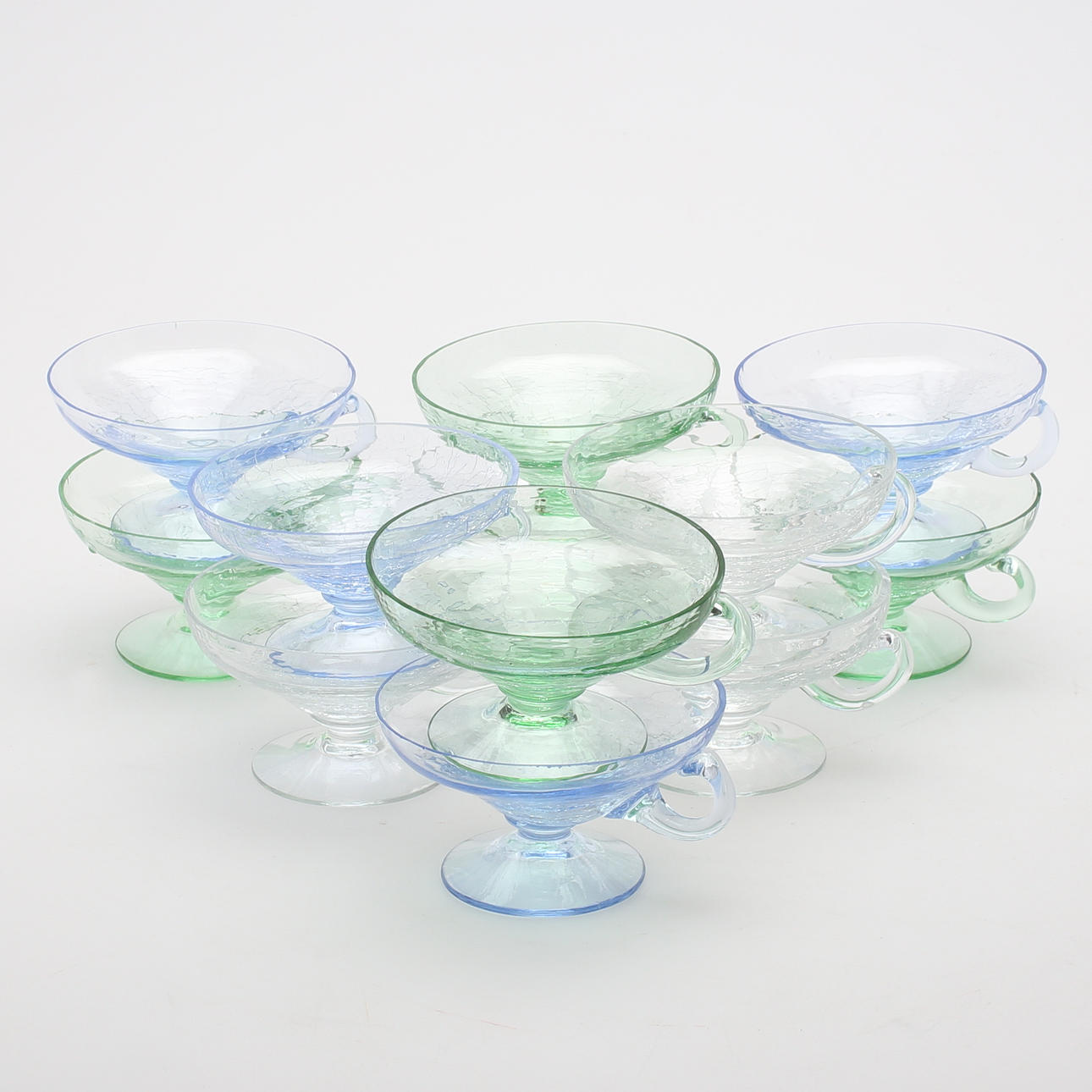 DESSERTSKÅLAR, 12 st, glas, 1900-tal.
