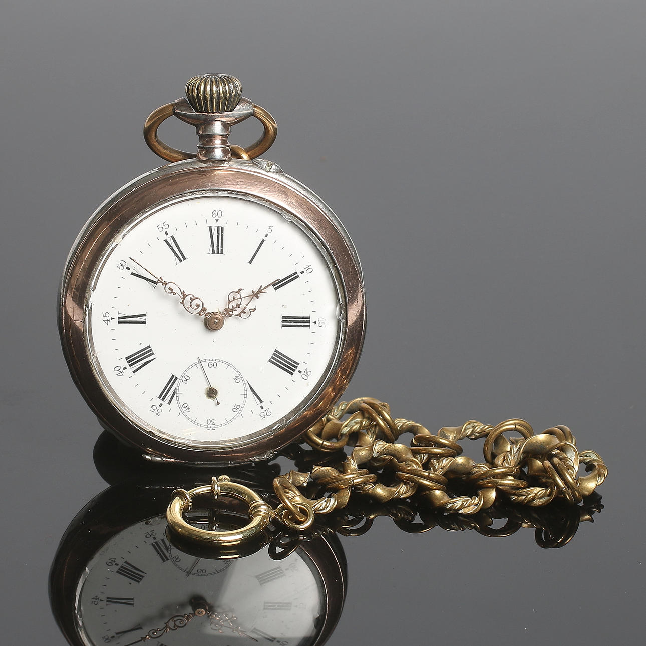 FICKUR, silver, Remontoir Ancre med Stora Riksvapnet, 1900-talets början.