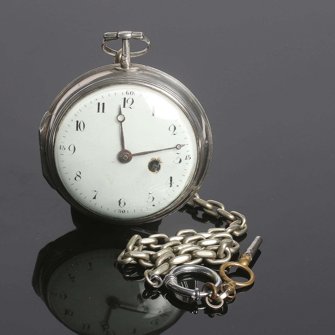 FICKUR, silver, spindelur, "Stürman", London, 1700-talet andra halva.