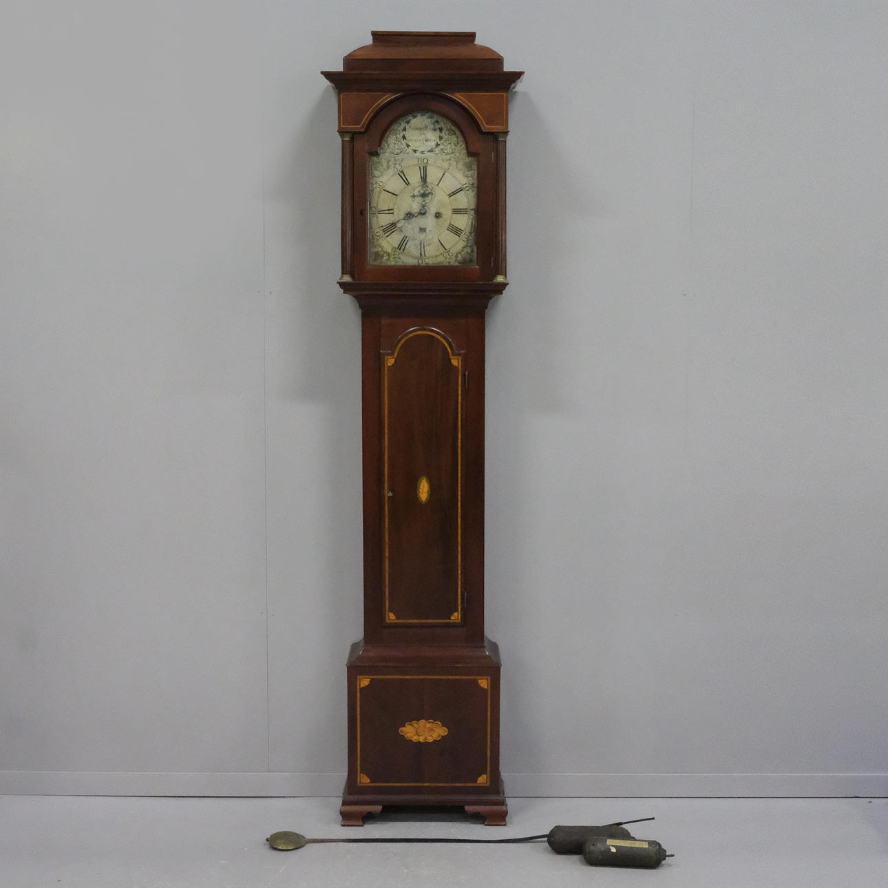 WILLIAM DICKIE FLOOR CLOCK, DUNFEER MLINE, 1800'S.