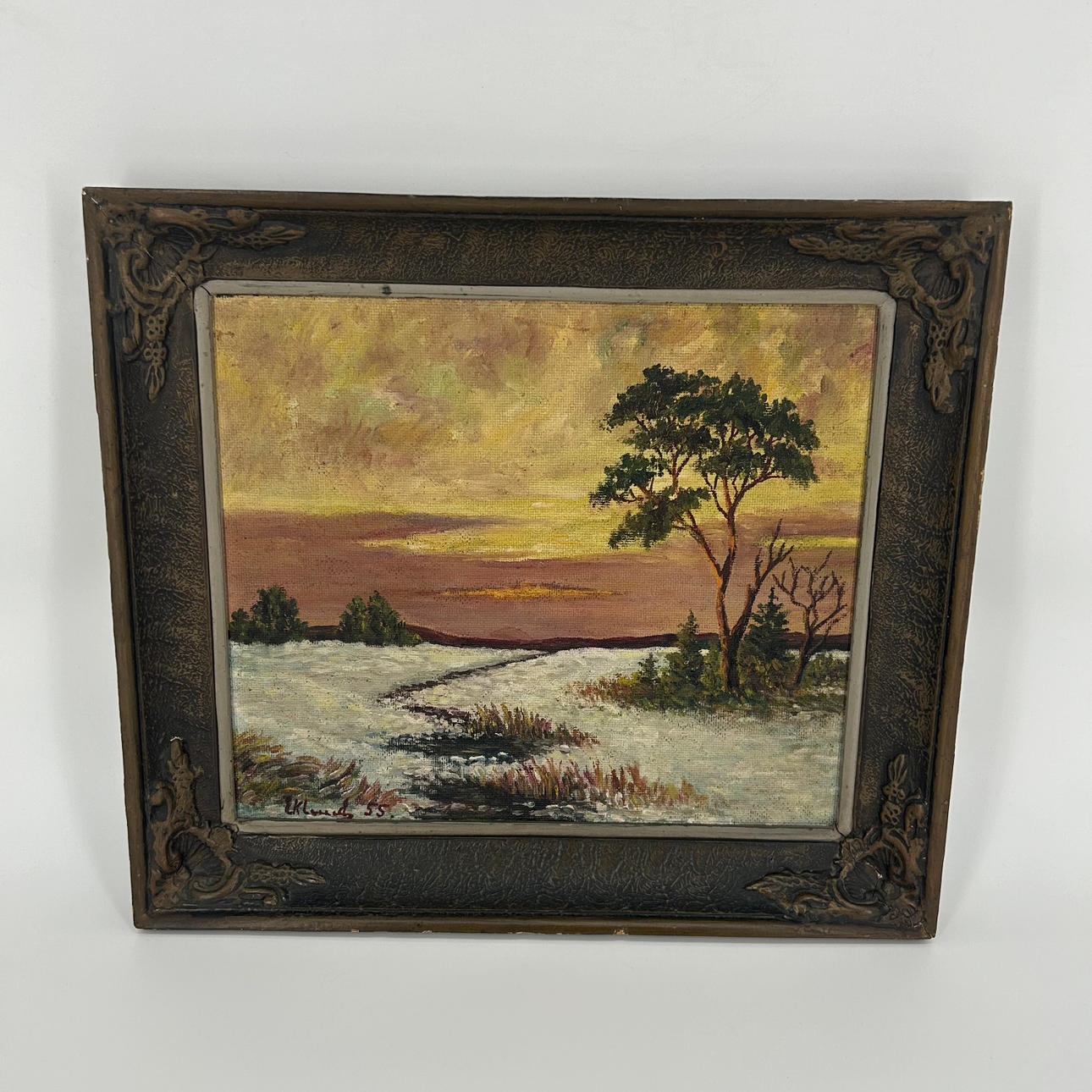 LANDSKAB I SKUMRINGEN - KUNSTNER UKENDT.